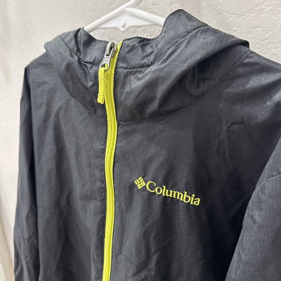 Columbia Black Windbreaker Hooded Jacket - Picture 2 of 7